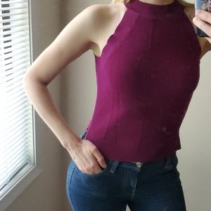 Mango light sweater top, berry color, XS, New